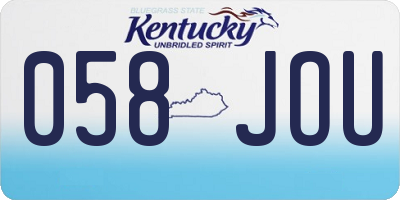 KY license plate 058JOU