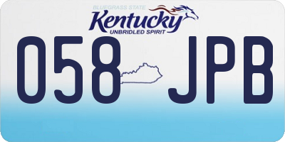 KY license plate 058JPB