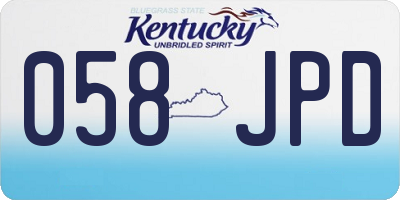 KY license plate 058JPD