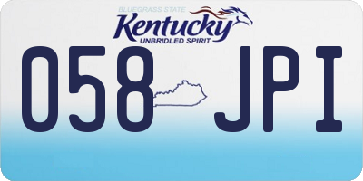 KY license plate 058JPI