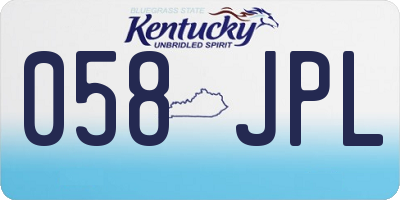 KY license plate 058JPL