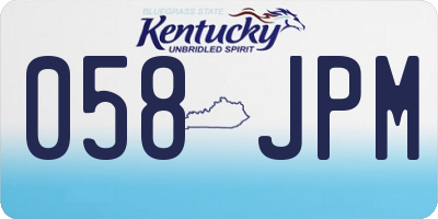KY license plate 058JPM