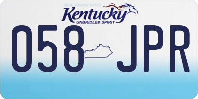 KY license plate 058JPR