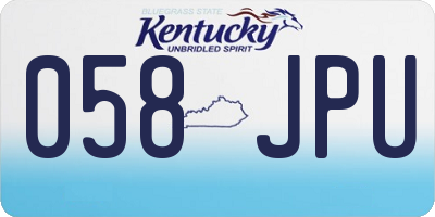KY license plate 058JPU