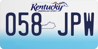 KY license plate 058JPW