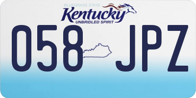 KY license plate 058JPZ