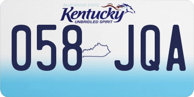 KY license plate 058JQA