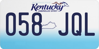 KY license plate 058JQL