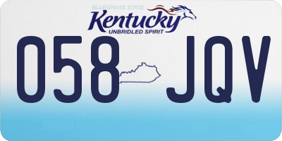 KY license plate 058JQV