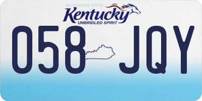 KY license plate 058JQY