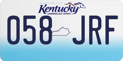 KY license plate 058JRF