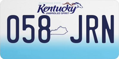 KY license plate 058JRN