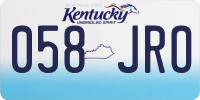 KY license plate 058JRO