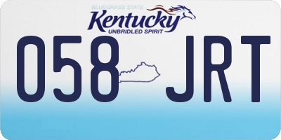 KY license plate 058JRT