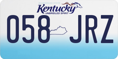 KY license plate 058JRZ