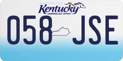 KY license plate 058JSE