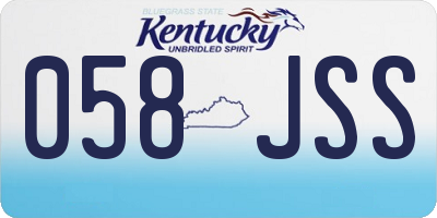 KY license plate 058JSS