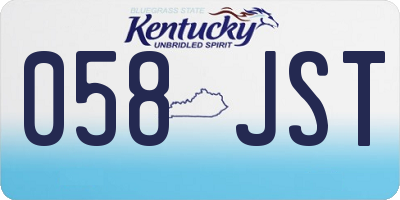 KY license plate 058JST