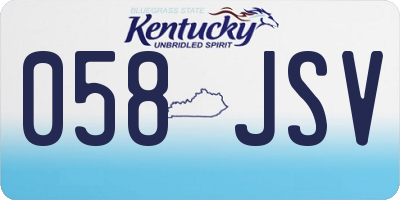 KY license plate 058JSV