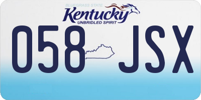 KY license plate 058JSX