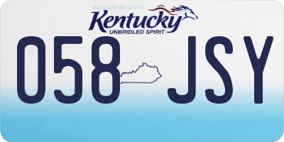 KY license plate 058JSY