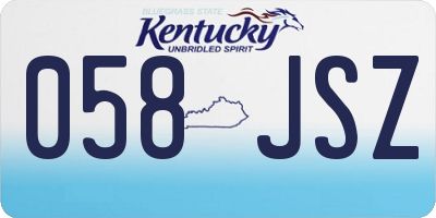 KY license plate 058JSZ