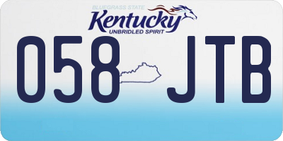 KY license plate 058JTB