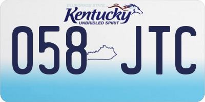 KY license plate 058JTC