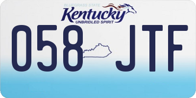 KY license plate 058JTF