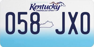KY license plate 058JXO