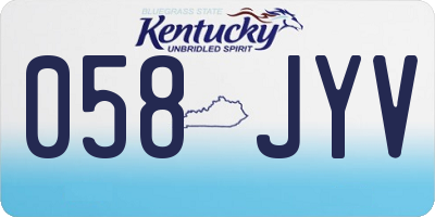 KY license plate 058JYV