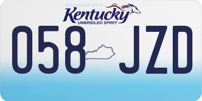 KY license plate 058JZD