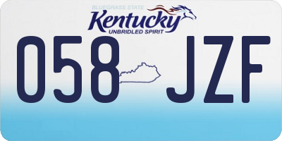 KY license plate 058JZF