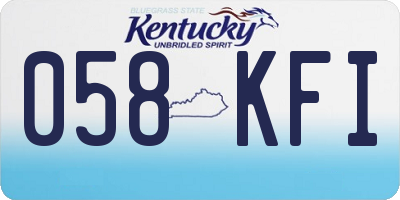 KY license plate 058KFI