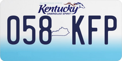 KY license plate 058KFP