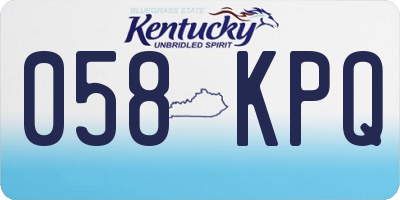 KY license plate 058KPQ
