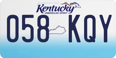 KY license plate 058KQY