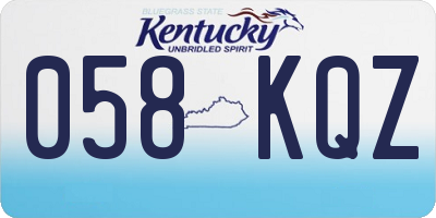 KY license plate 058KQZ