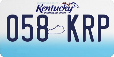 KY license plate 058KRP