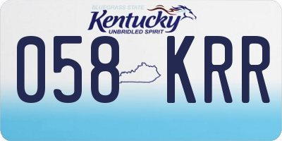KY license plate 058KRR