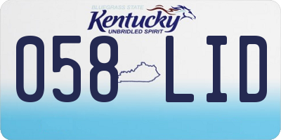 KY license plate 058LID