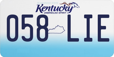 KY license plate 058LIE