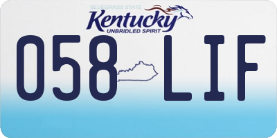 KY license plate 058LIF