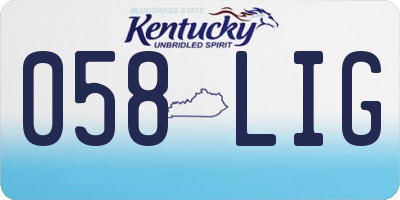 KY license plate 058LIG