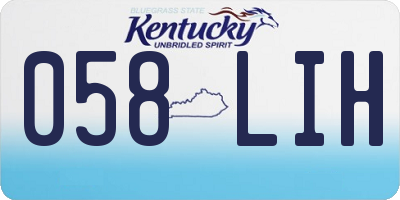 KY license plate 058LIH
