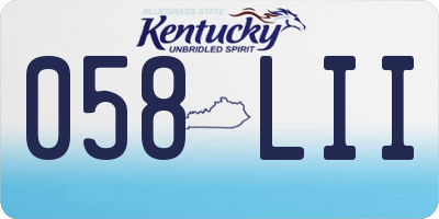 KY license plate 058LII