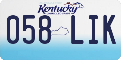 KY license plate 058LIK