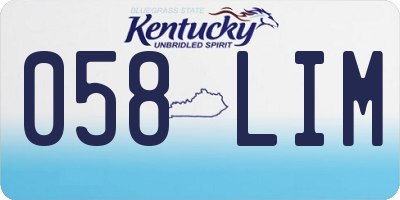 KY license plate 058LIM