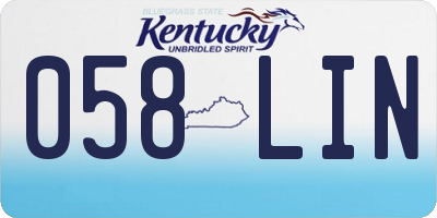 KY license plate 058LIN