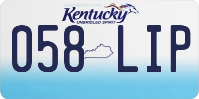 KY license plate 058LIP